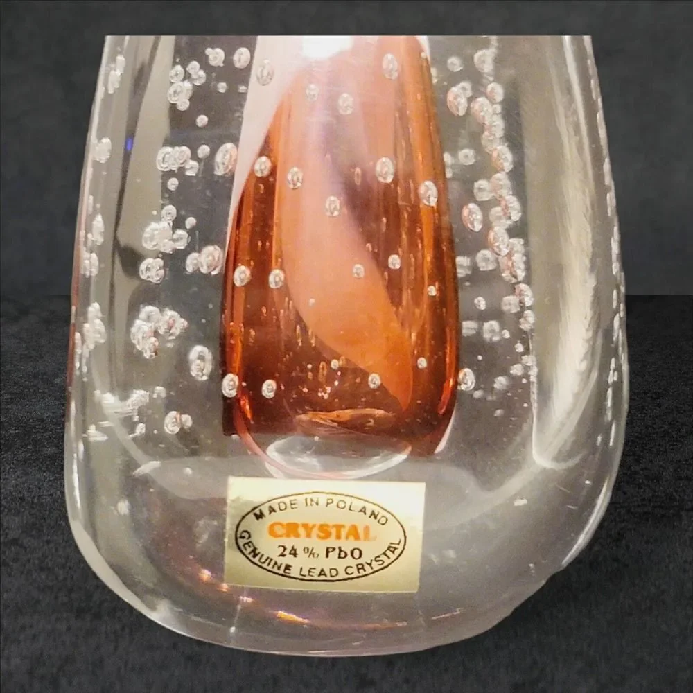Poland‎ 24% Lead Crystal Hersey's Kiss Shaped Paperweight Red Design